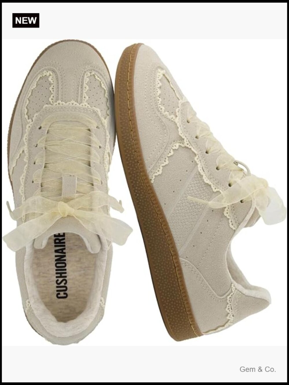 Women's Casual Sneakers with Lace Detail and Memory Foam